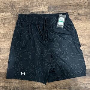 Under Armour Men's Black Patterned Athletic Shorts